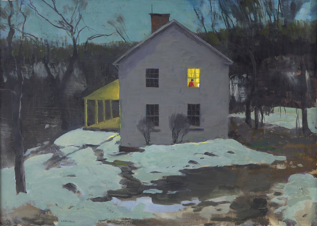 Harry Leith-Ross (American, 1886-1973) 12:24 (Emmy at Window), 1965: Harry Leith-Ross (American, 1886-1973) 12:24 (Emmy at Window), 1965 oil on Masonite signed Leith-Ross (lower left) 20 x 28 in. Property from the Collection of Renny Reynolds Provenance: Collection of