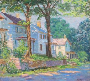 Lillian Amy Montague (American, 1868-1946) Village Street, Bucks County