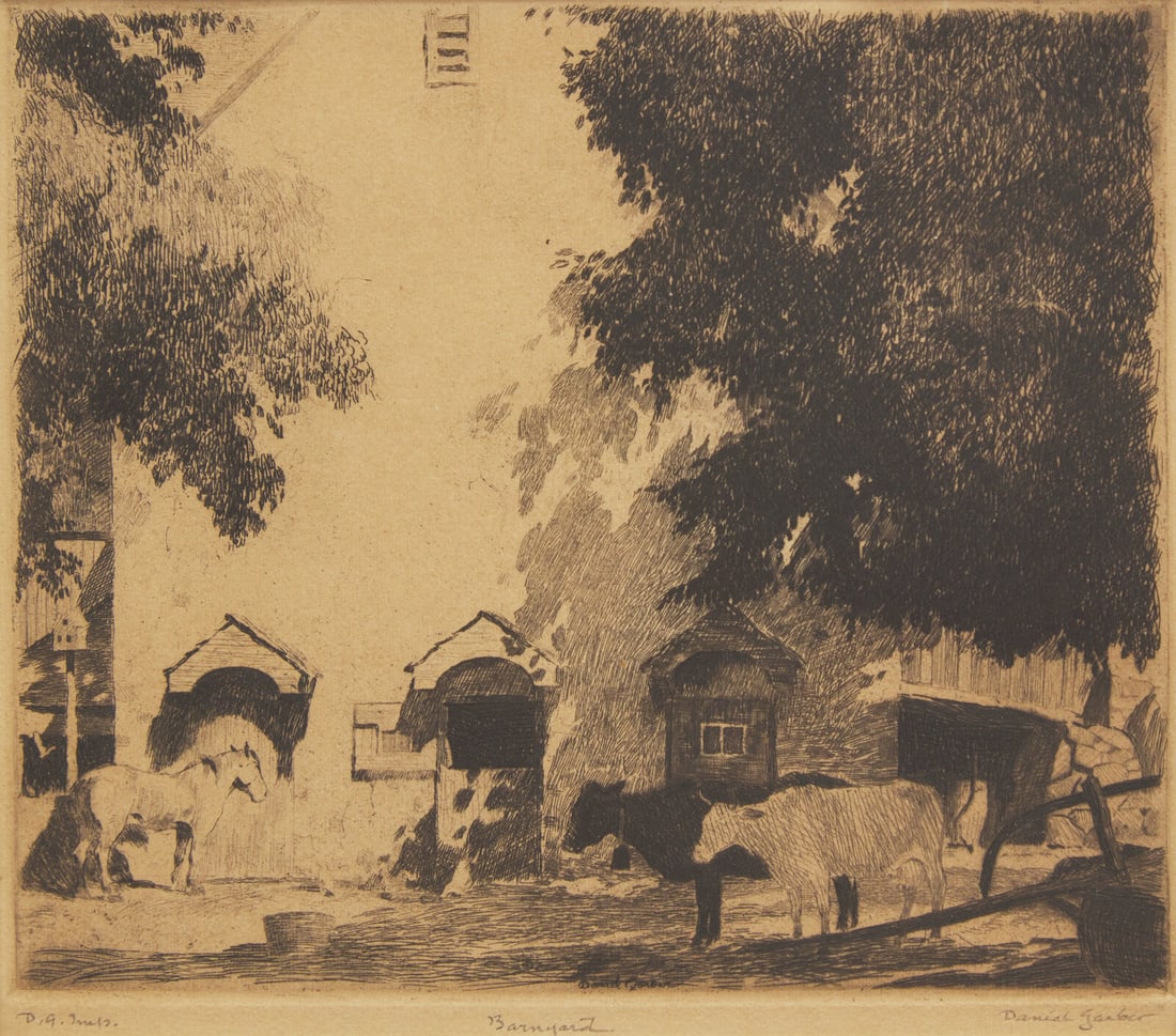 Daniel Garber (American, 1880-1958) Barnyard (1 of 3)