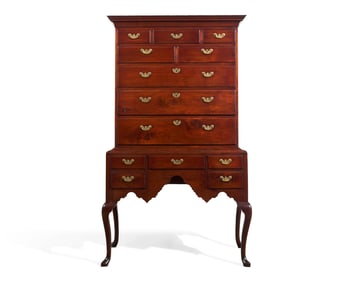 A Queen Anne Walnut High Chest of Drawers