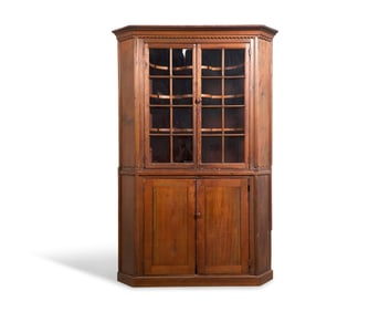 A Chippendale Pine Corner Cupboard
