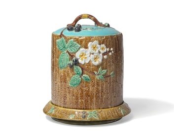 An English Majolica "Blackberry" Cheese Dome