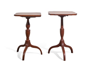Two Federal Cherry Candlestands