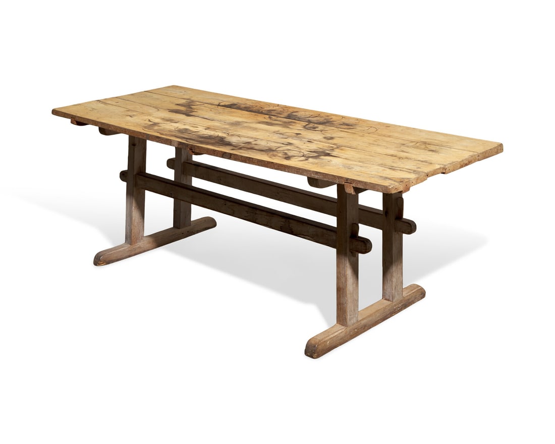 A Pine Trestle Table (1 of 3)