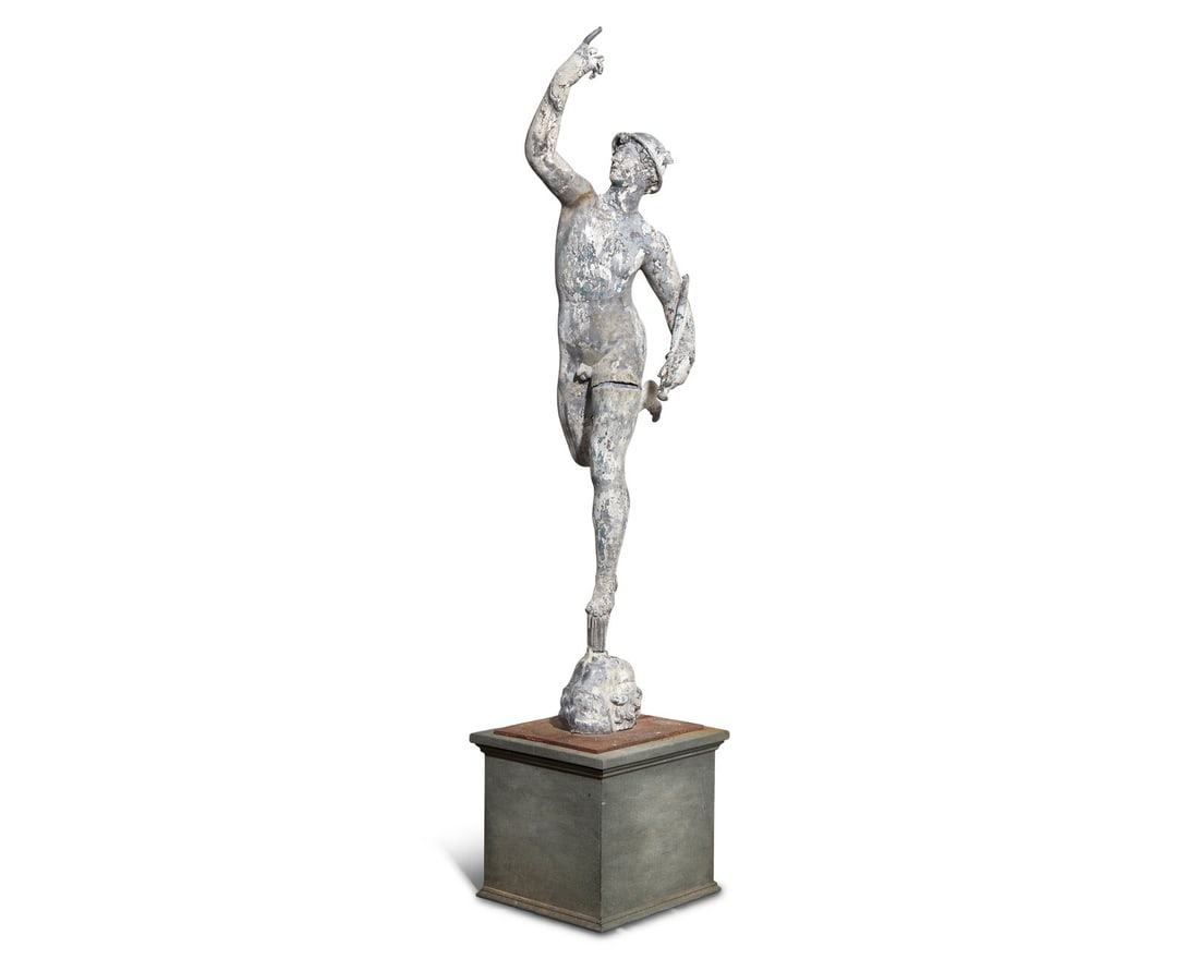 After Giambologna (Italian, 1524-1608), A Cast Zinc Statue of Mercury (1 of 4)
