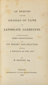[Gardening] Repton, H(umphry). An Enquiry Into The Changes of Taste in Landscape Gardening...