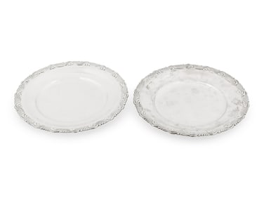 A Pair of Tiffany and Company Wave Edge Silver Trays