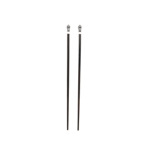 A Pair of Georg Jensen Acorn Silver Mounted Chopsticks