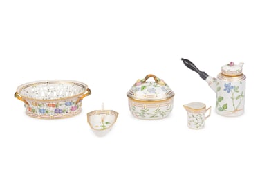 A Royal Copenhagen Flora Danica Porcelain Coffee Service