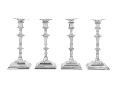 A Set of Four George III Silver Candlesticks
