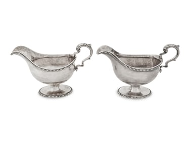 A Pair of George III Silver Sauce Boats