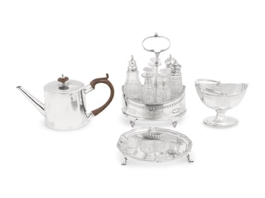 A Group of George III Silver Table Articles
