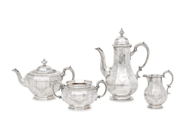 A Victorian Silver Four-Piece Tea Service