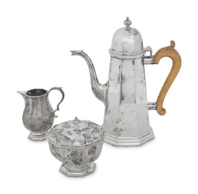 An English Silver Three-Piece Coffee Service