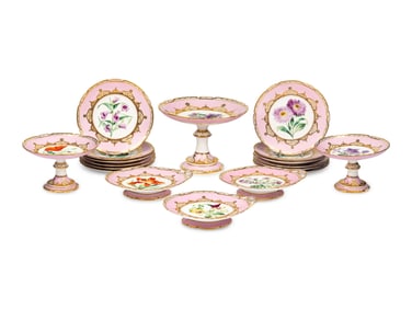 An English Porcelain Dessert Service