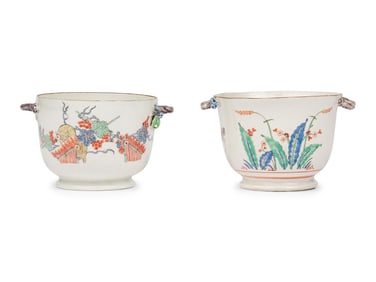 Two Chantilly Soft Paste Porcelain 'Kaikemon' Coolers