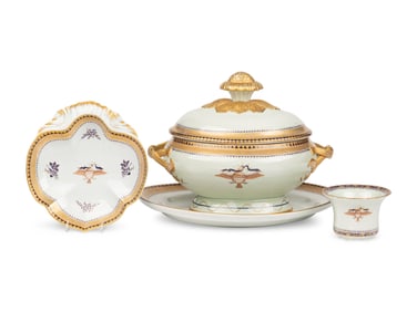 Three Mottahedeh Porcelain Articles