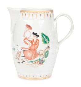 A Large Mottahedeh Porcelain Pitcher