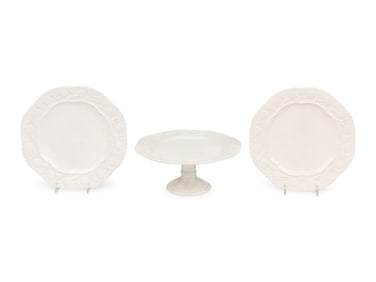 Three Mottahedeh Chalkware Dessert Service Articles