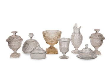 A Collection of English Cut Glass Table Articles