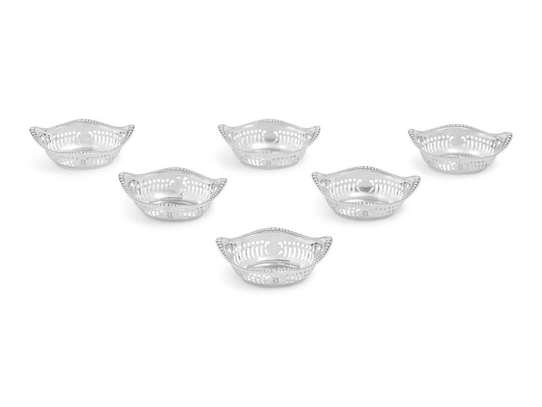 A Set of Six American Silver Nut Dishes (1 of 3)