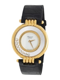 CHOPARD, YELLOW GOLD AND DIAMOND 'HAPPY DIAMONDS' WATCH