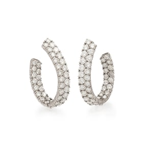 DAVID WEBB, DIAMOND HOOP EARRINGS