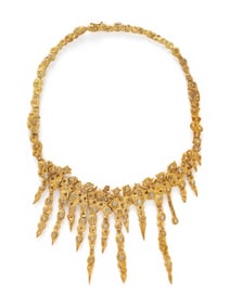 YELLOW GOLD AND DIAMOND FRINGE NECKLACE
