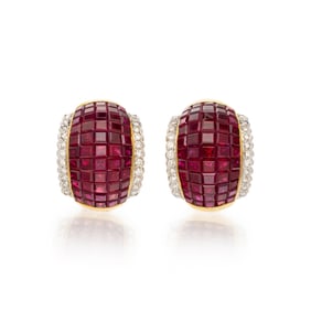 RUBY AND DIAMOND EARRINGS