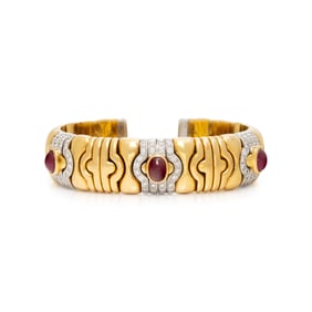 RUBY AND DIAMOND CUFF BRACELET