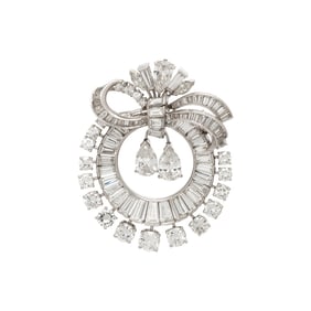 PLATINUM AND DIAMOND BROOCH