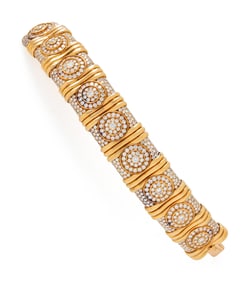 BULGARI, YELLOW GOLD AND DIAMOND BRACELET