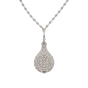 TIFFANY & CO., DIAMOND PENDANT WATCH NECKLACE