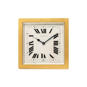 TIFFANY & CO., FRANCE, BRASS DESK CLOCK
