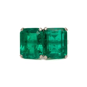COLOMBIAN EMERALD TWIN STONE RING