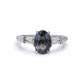 ALEXANDRITE AND DIAMOND RING