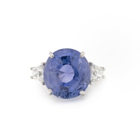 CEYLON COLOR-CHANGE SAPPHIRE AND DIAMOND RING