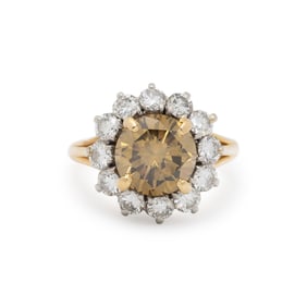 COLORED DIAMOND AND DIAMOND RING