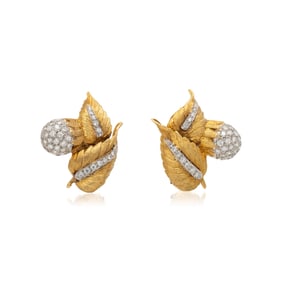 BICOLOR GOLD AND DIAMOND EARRINGS