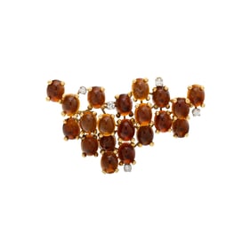 ANDREW GRIMA, CITRINE AND DIAMOND BROOCH
