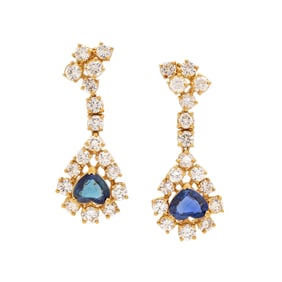 SAPPHIRE AND DIAMOND EARRINGS
