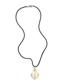 TEMPLE ST. CLAIR, ROCK CRYSTAL AND MOONSTONE AMULET PENDANT NECKLACE