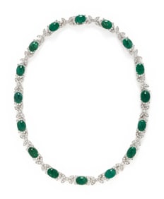 EMERALD AND DIAMOND NECKLACE