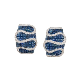 SAPPHIRE AND DIAMOND EARRINGS
