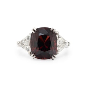 SPINEL AND DIAMOND RING