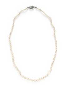 NATURAL PEARL AND DIAMOND NECKLACE