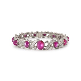 STAR RUBY AND DIAMOND BRACELET