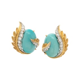 TURQUOISE AND DIAMOND EARRINGS