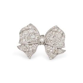 DIAMOND BOW BROOCH