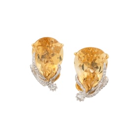 CITRINE AND DIAMOND EARRINGS